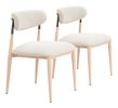 Equinox Armless Dining Chair (Set of 2) Oyster Gray & Natural