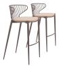 Silues Barstool (Set of 2) Taupe & Brown