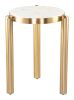Noan Side Table White & Gold