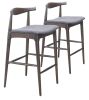 Tuzka Barstool (Set of 2) Gray & Espresso