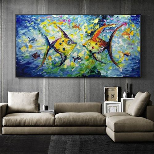 Modern Colorful Small Fish Abstract Wall Art Picture Poster Canvas Painting Living Room Home Office Decor Modern Colorful Small Fish Abstract Wall Art Picture Poster Canvas Painting Living Room Home Office Decor